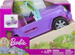 Barbie Bil – Beach Jeep i lila, fordon med plats för 2 dockor