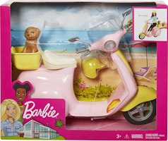 Barbie - Scooter moped med Hundvalp  Rosa