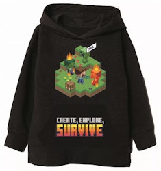 Minecraft Hoodie / Luvtröja - Create, Explore & Survive