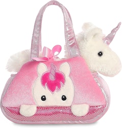 Unicorn / Enhörnings Handväska med Gosedjur Axelremsväska för barn 20 cm