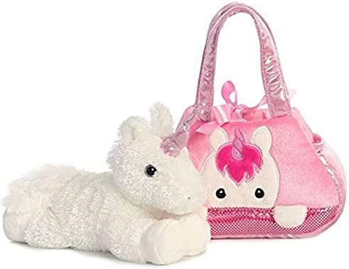 Unicorn / Enhörnings Handväska med Gosedjur Axelremsväska för barn 20 cm
