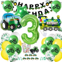 Traktor  27  st delar, födelsedagsdekoration, ballonger, fordon, spel, födelsedag, dekorationsset, tema, fest, födelsedagsfest, pojke, barn, födelsedagsdekoration