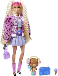 Barbie  - Extra docka med collegejacka och nallebjörn