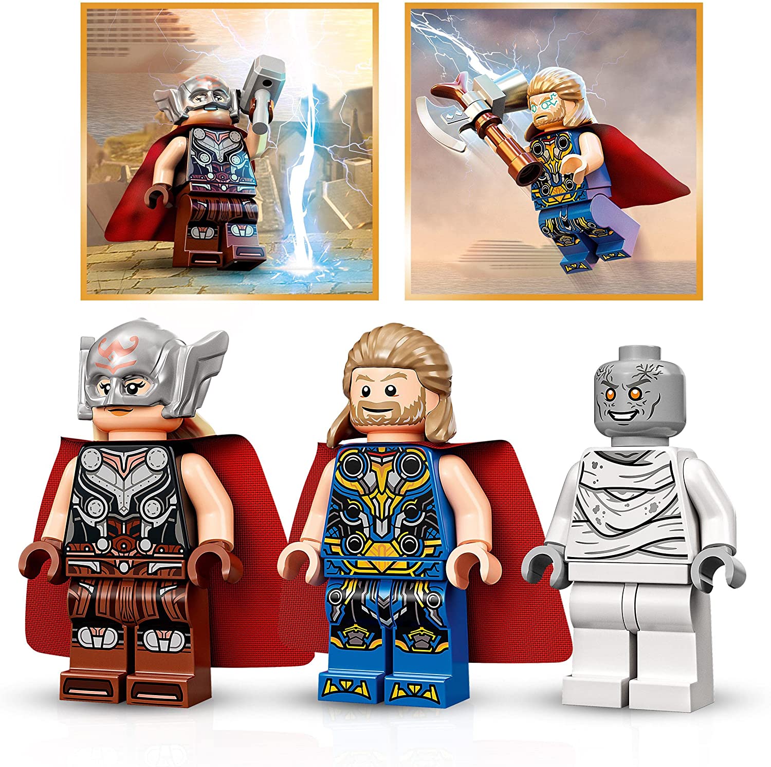 LEGO 76207 Marvel Attacken mot nya Asgård Byggsats med Thor, Mjölnir, Stormbreaker och en monsterfigur från filmen