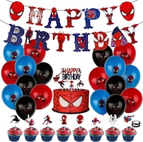 Födelsedagsdekorationer Spiderman-tema, 47 st, födelsedagsdekoration, ballongset, barnkalas, födelsedag, festbanderoll, festdekoration, kalasdekoration