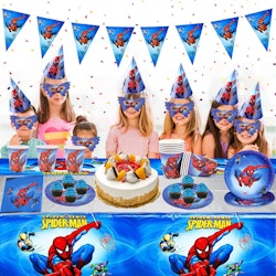 Födelsedagsdekorationer Spiderman-tema, 67 DELAR, födelsedagsdekoration, ballongset, barnkalas, födelsed, spel, födelsedag, dekorationsset  tema, fest, födelsedagsfest, pojke, barn, födelsedagsdekorat