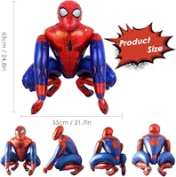 Spiderman folieballong, Spindelmannen Festdekoration, superhjälte, heliumballong
