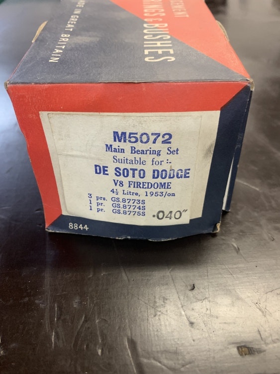 Ramlagersats M 5072M 040" 1952-56 241,260,276,291, V8 Hemi