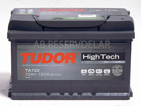 Tudor Batteri TA 722 High Tech 72Ah, 12 Volt
