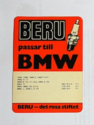 BMW Beru tändstift kort 1970-tal