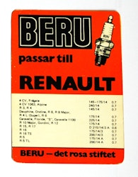 Renault Beru tändstift kort 1970-tal