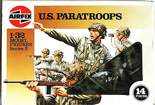 Airfix soldater U.S Paratroops 1:32, 14 st 1970-tal, NOS