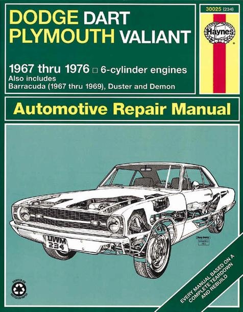 Haynes H30025 1967-76 Dodge Dart, Plymouth Valiant 6-Cyl.