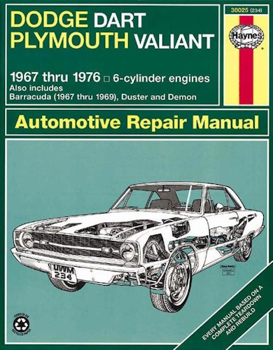Haynes H30025 1967-76 Dodge Dart, Plymouth Valiant 6-Cyl.