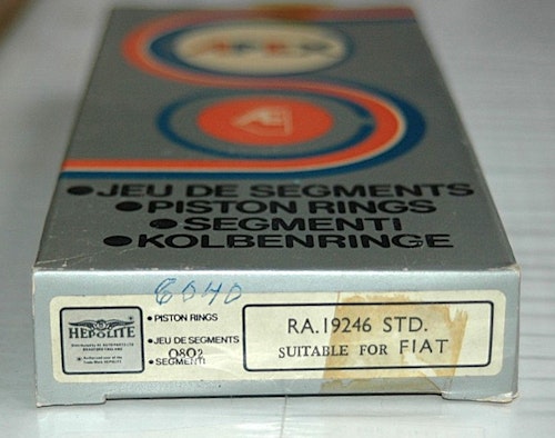 Kolvringssats RA 19246 STD 1965/84 850, 127 0,9, Panda