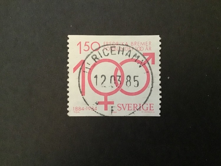 FREDRIKA BREMERFÖRBUNDET facit nr 1309 lyxstämplat ULRICEHAMN 1