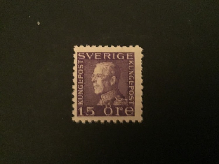 GUSTAF V PROFIL VÄNSTER med fastsättarspår, facit nr 175 C