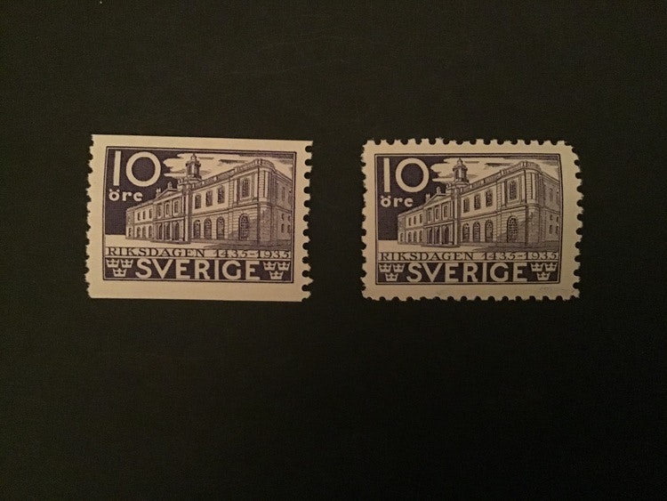 RIKSDAGEN 500 ÅR 1935 facit nr 241 A och C postfriska märken