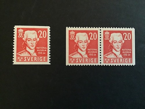 NATIONALMUSEUM 150 ÅR  1942 facit nr 338 A och BB postfriska märken