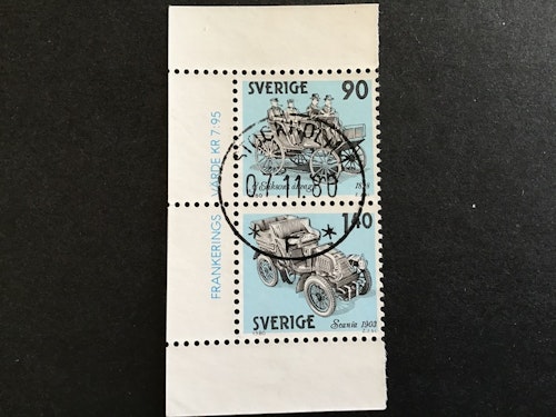 Svensk Bilhistoria facit nr 1135+1138 i  lyxstämplat par STOCKHOLM