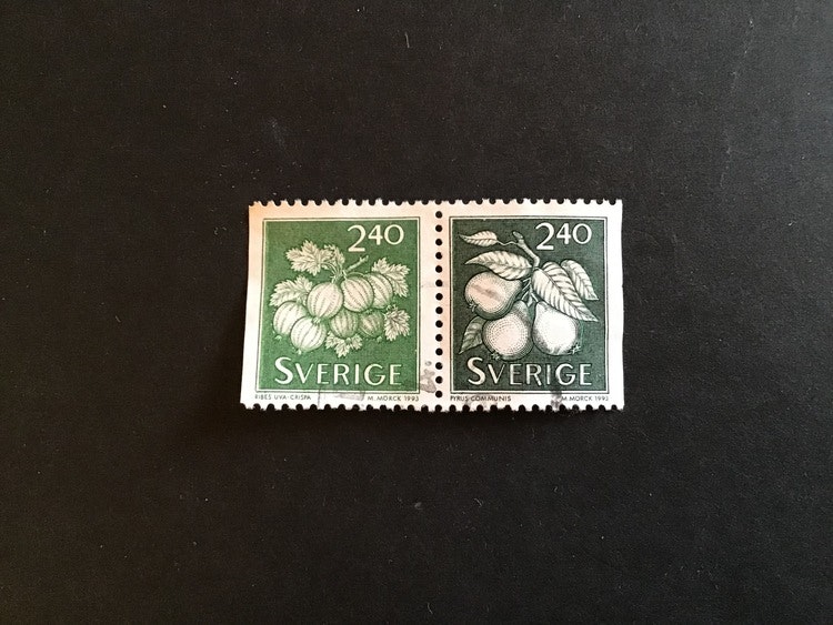 BÄR OCH FRUKTER 1993, facit nr 1786 SX stämplat par