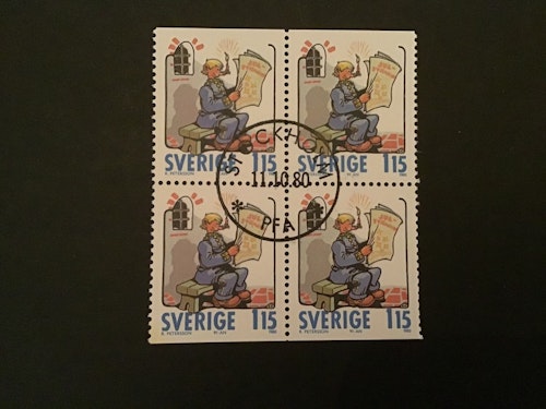 Svenska serie facit nr 1142 BB lyxstämplat 4-block Stockholm