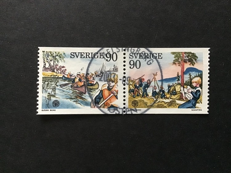 SCOUTING facit nr 939 SX1 lyxstämplat par HELSINGBORG