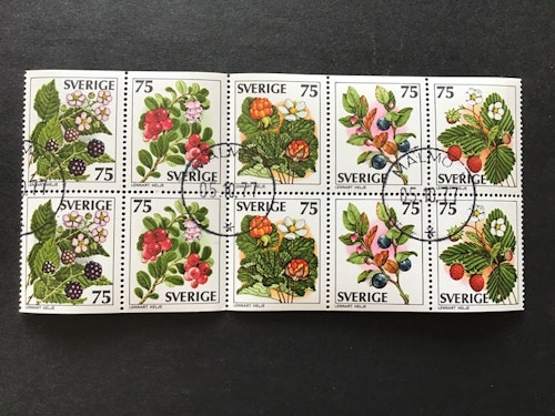 VILDA BÄR 1977 facit nr 1011-1015 lyxstämplat block MALMÖ