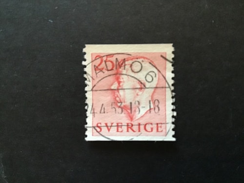 GUSTAF VI ADOLF TYP I facit nr 405 A PRAKTSTÄMPLAT MALMÖ 6