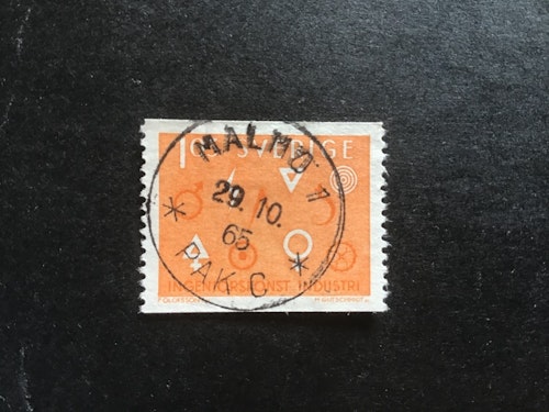 INDUSTRI ICH INGENJÖRSKONST 1963 facit nr 547 praktstämplat MALMÖ 1