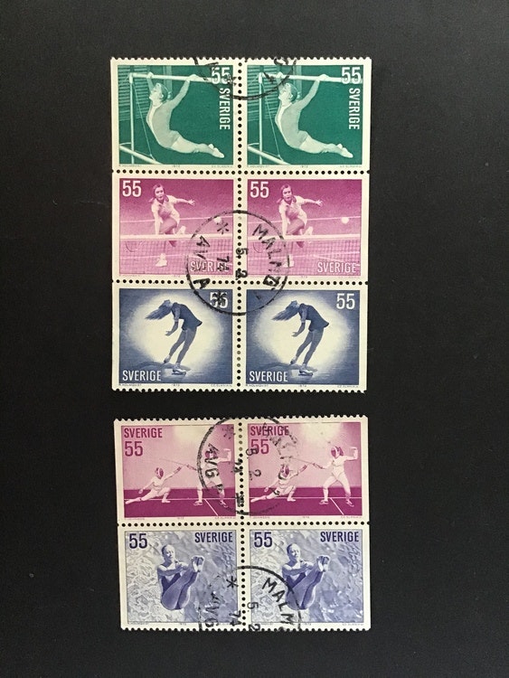 IDROTTSFLICKOR 1972, facit nr 754-758 BB stämplad serie