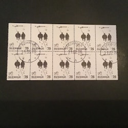 OSKAR ANDERSSON 1977 facit nr 998 BB i lyxstämplat 10-block BANDHAGEN 3