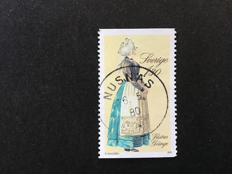 FOLKDRÄKTER 1979 facit nr 1108 lyxstämplat NUSNÄS