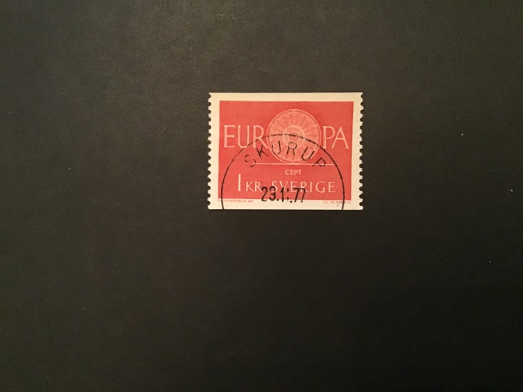 EUROPA I 1960 facit nr 518 fin stämpel SKURUP
