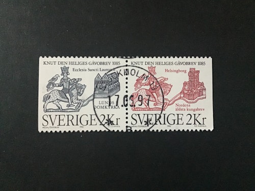 KNUT DEN HELIGE facit nr 1352 SX lyxstämplat par STOCKHOLM 19