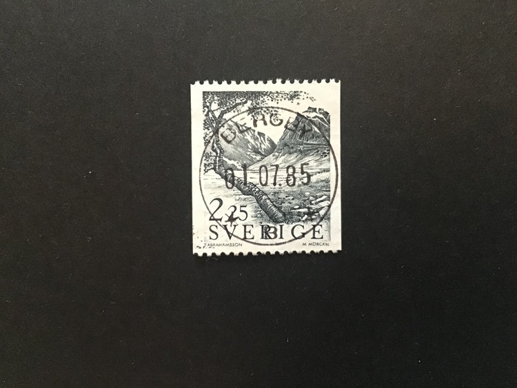 FJÄLLVÄRLD 1984 facit nr 1294 lyxstämplat BERGBY
