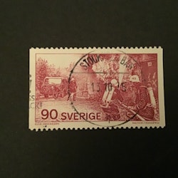 VAKA,VÄRNA,HJÄLPA 1975 facit nr 930 LYXSTÄMPLAT STOCKHOLM BAN