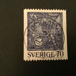 SÄTTUGNSHÄLL 1977 facit nr 1009 LYXSTÄMPLAT STOCKHOLM 40