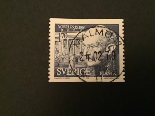 NOBELPRISTAGARE 1918 facit nr 1069 LYXSTÄMPLAT MALMÖ 18