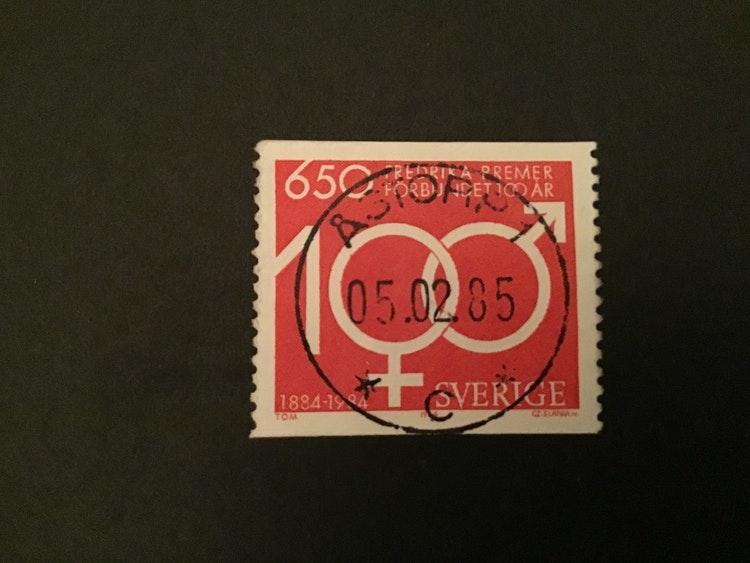 FREDRIKA BREMERFÖRBUNDET 1984 facit nr 1310 LYXSTÄMPLAT ÅSTORP 1