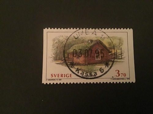SVENSKA HUS I 1995 facit nr 1889 LYXSTÄMPLAT UMEÅ 1
