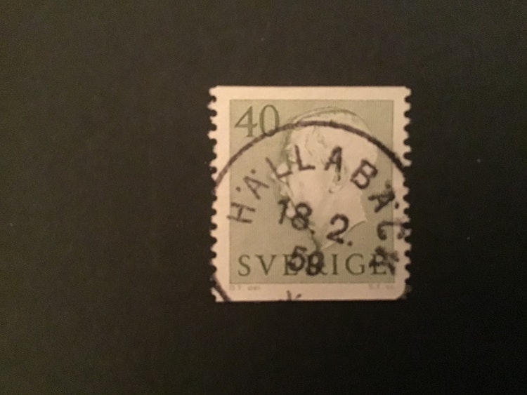GUSTAF VI ADOLF TYP II facit nr 417 PRAKTSTÄMPLAT HÄLLABÄCK
