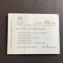 NOBELPRISTAGARE 1904 POSTFRISKT HÄFTE