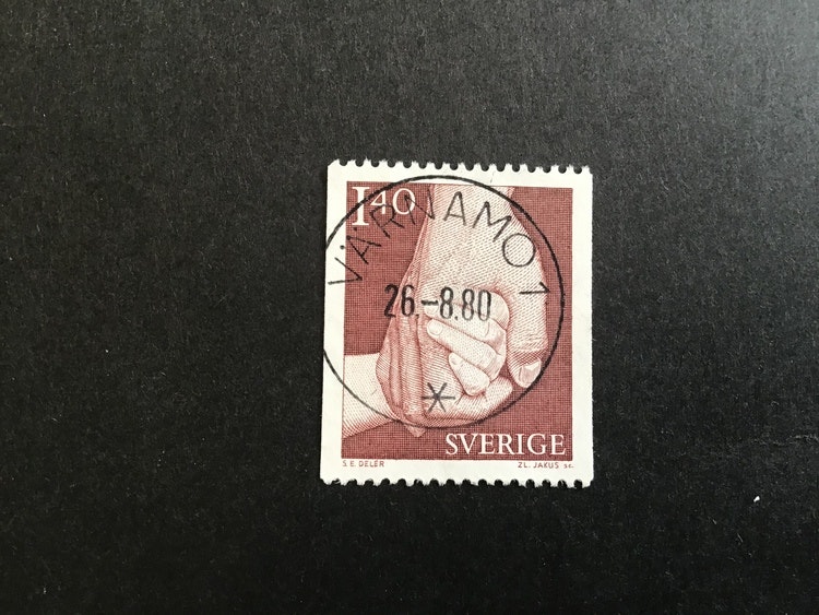 TA HAND OM 1980 facit nr 1120 LYXSTÄMPLAT VÄRNAMO 1
