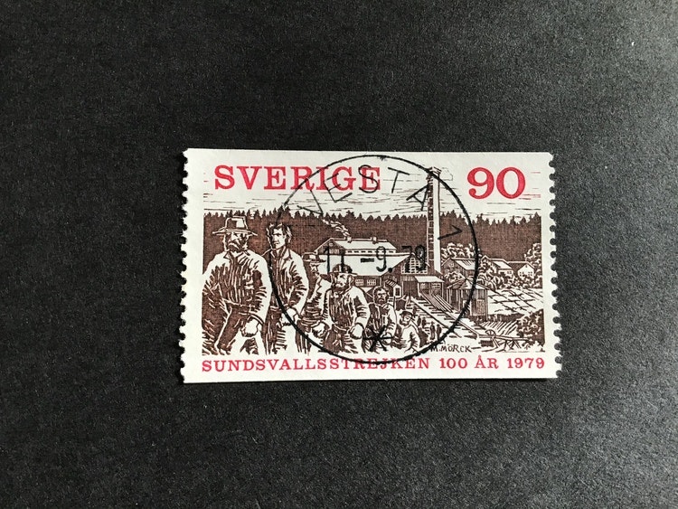 SUNDSVALSSTREJKEN facit nr 1088 LYXSTÄMPLAT AVESTA 1