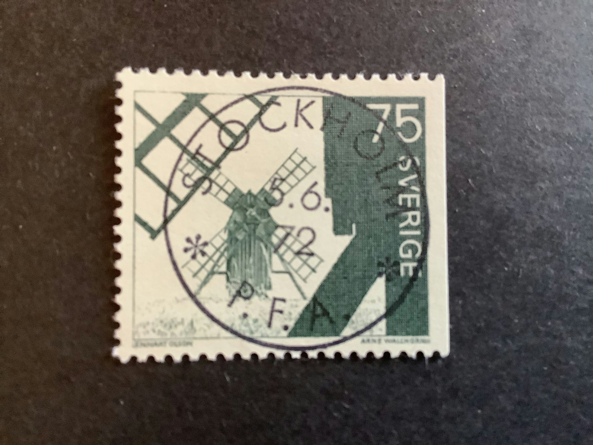 Öländska väderkvarnar , facit nr 730 B1 lyxstämplat Stockholm