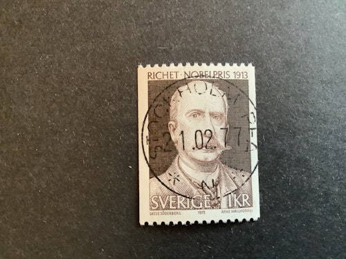 NOBELPRIS 1913 facit nr 851 lyxstämplat STOCKHOLM