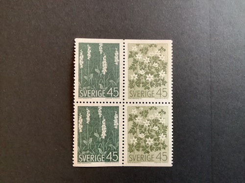 VILDBLOMMOR 1968 facit nr 626+627 BB i POSTFRISKT BLOCK