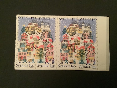 JULPOST 1986 facit nr 1426-1429 i lyxstämplat BLOCK LUND 1