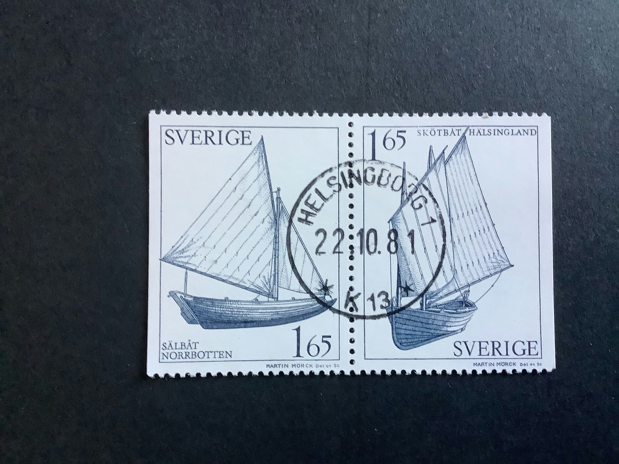 ALLMOGEBÅTAR facit nr 1172 SX lyxstämplat PAR HELSINGBORG